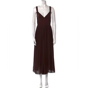 Vince Walnut Pleated Midi Dress